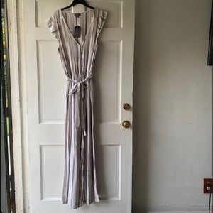 Artesia Stripped Khaki Jumpsuit